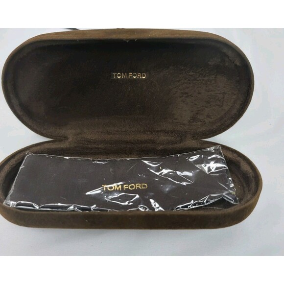 NEW TOM FORD BROWN HARD CLAMSHELL CASE LARGE EYEGLASS CASE With Box - Picture 3 of 7